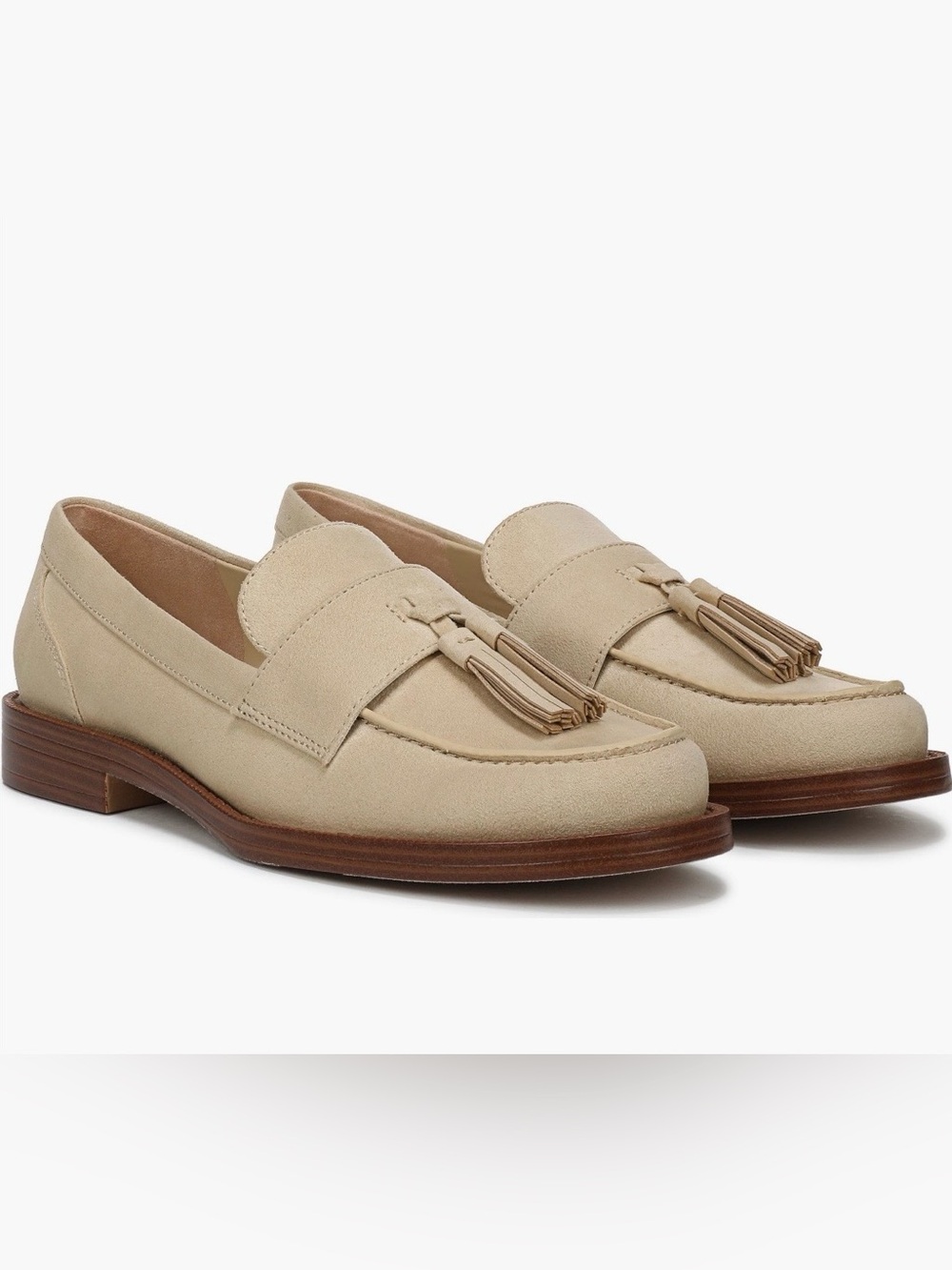 Franco Sarto Lucia Tassel Loafers Beige Suede Size 9